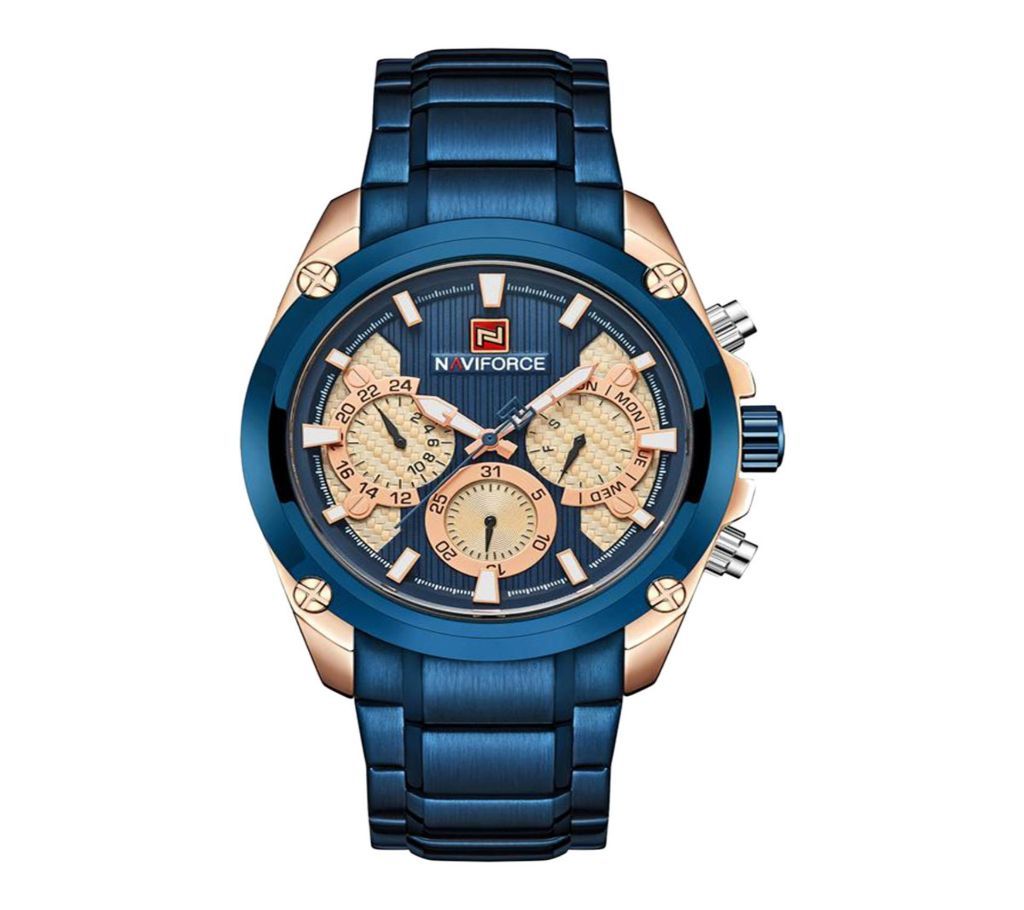 Naviforce NF9113 Blue Chronograph Stainless Steel Watch