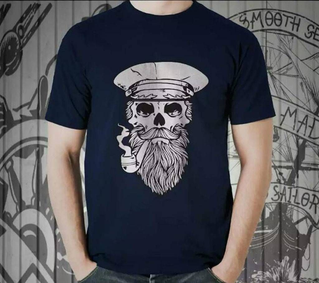 Catain Skull Menz Round Neck T-Shirt