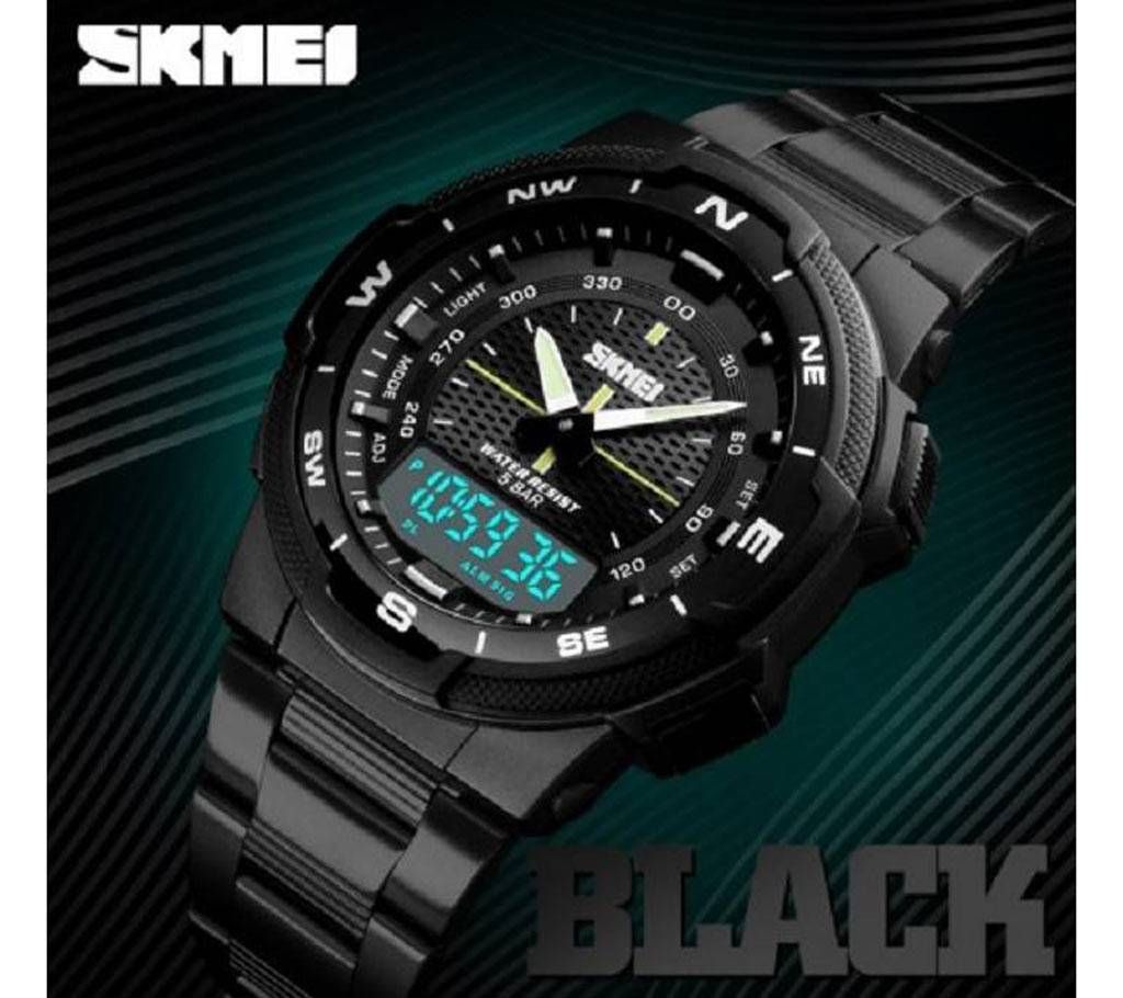 Skmei 1370 Men Digital Stainless Steel 5ATM Waterproof Wrist Watches ( Original )