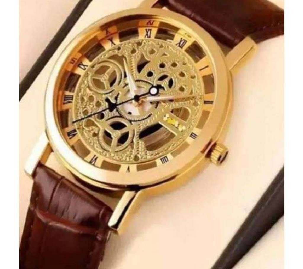 Artificial Leather gents wrist watch 
