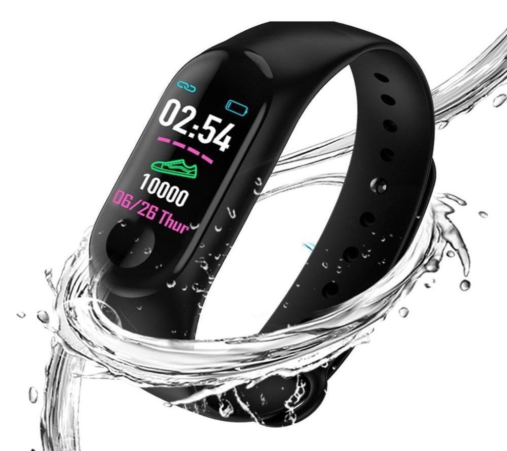 New M4 Pro Smart Band Waterproof Fitness Tracker Watch Sport Bracelet Heart Rate Monitor Blood Pressure Waterproof Wristbands-Black