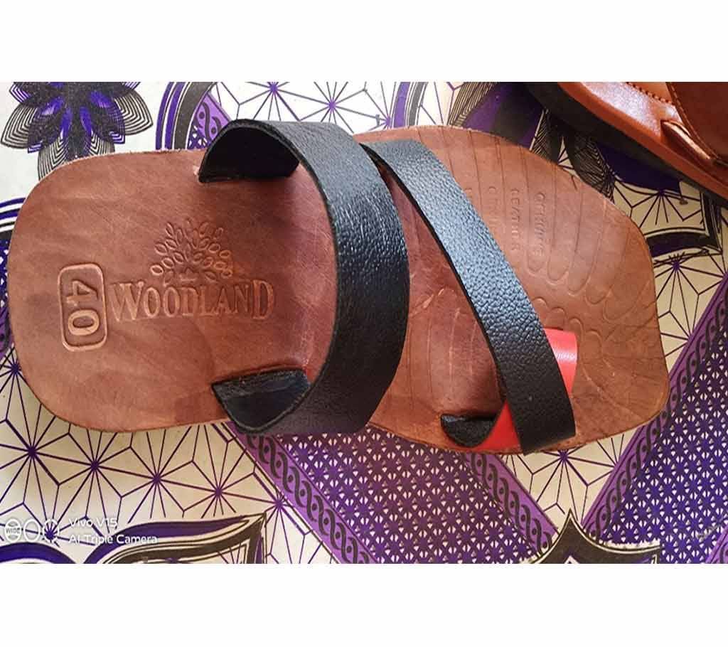 Mens Summer Leather Sandals-Black And Brown 