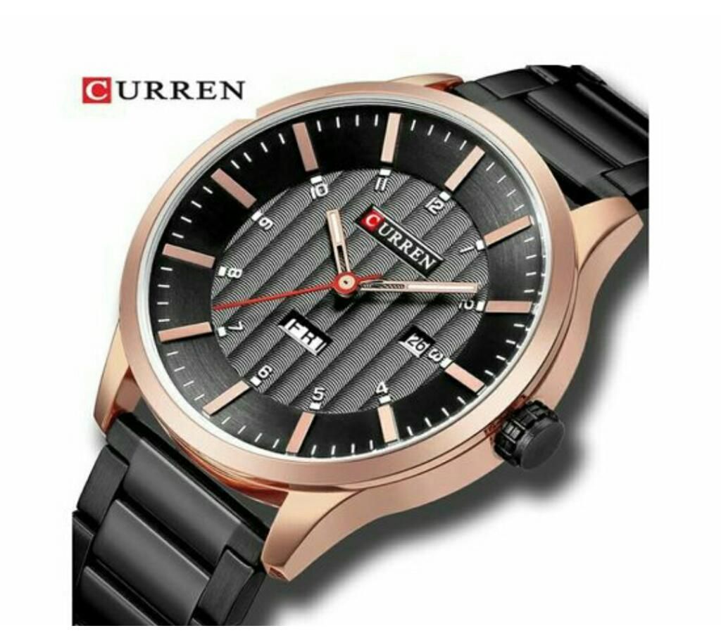 Curren Waterproof Wrist Watch For Men-Black And Golden 