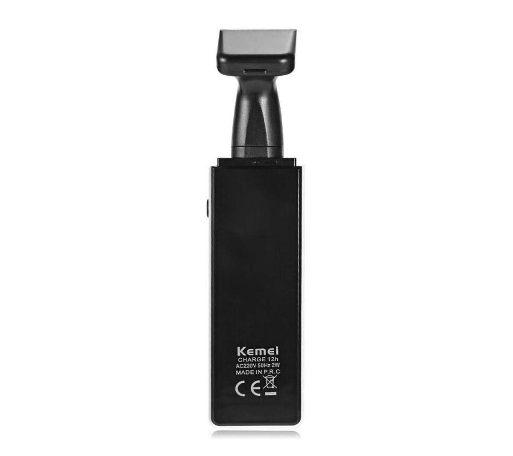 KM - 6672 2 in 1 Rechargeable Nose Beard Hair Trimmer-Black