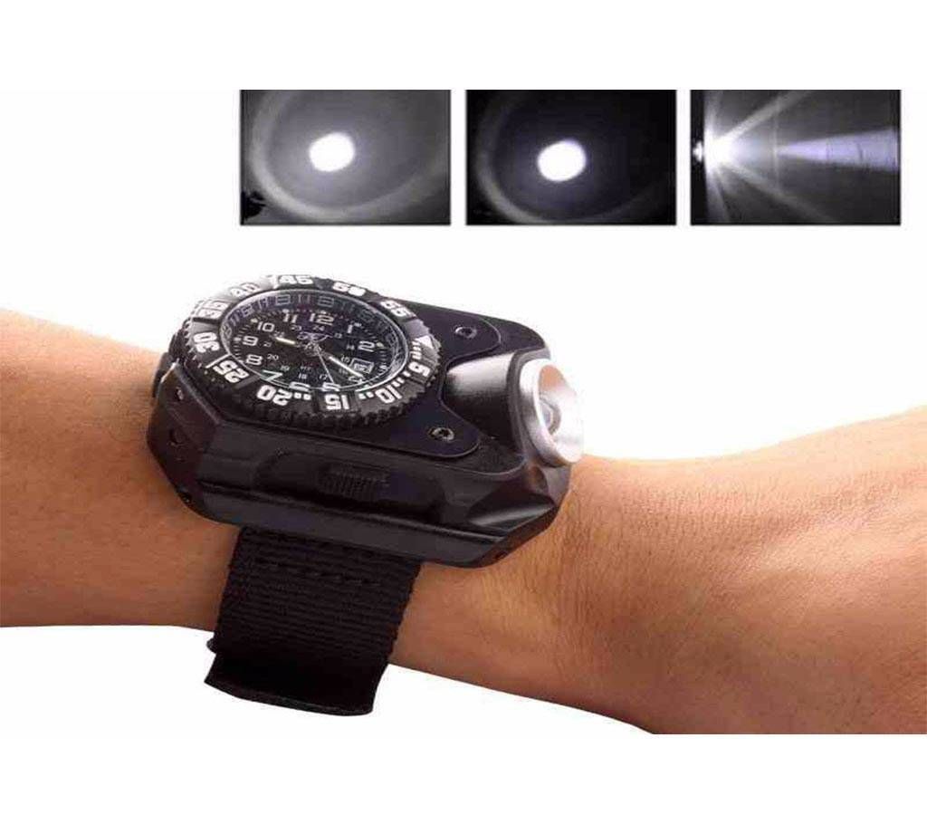 Rechargeable LED Flashlight Rest Watch