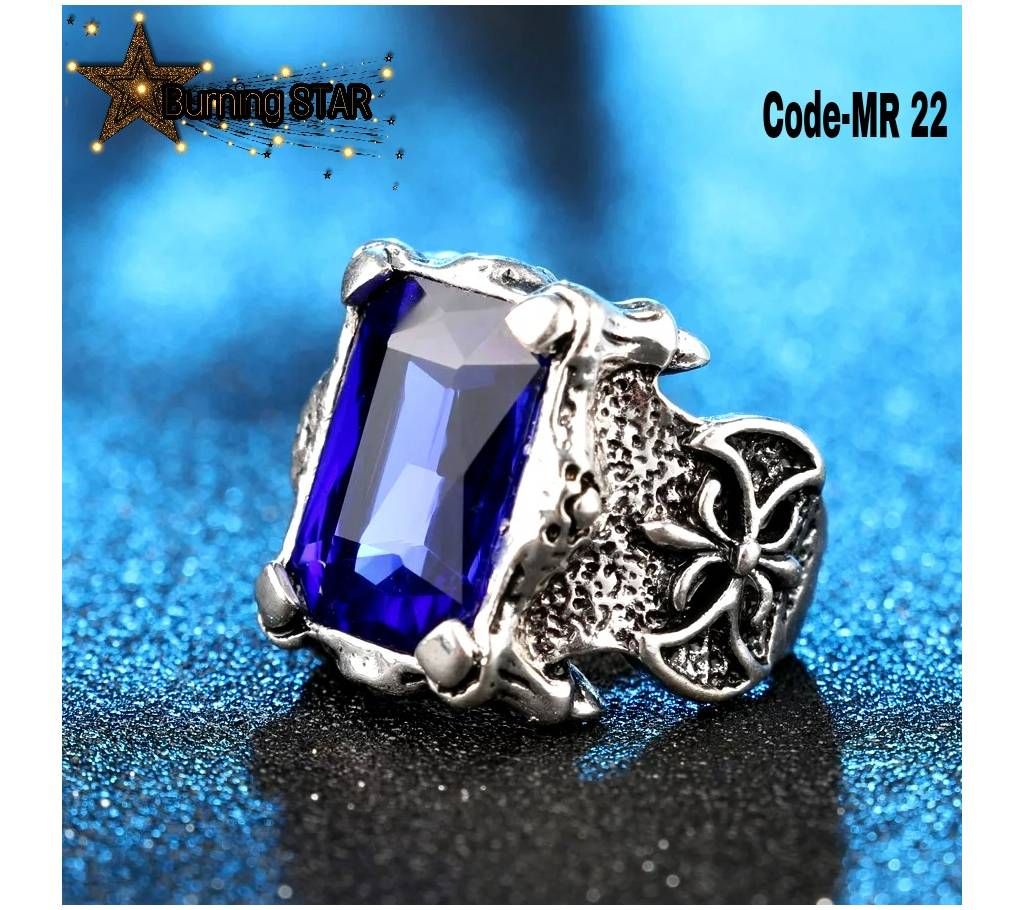 Blue Crystal Ring for Men