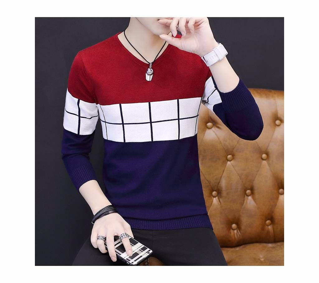Menz Full Sleeve V-Neck T-Shirt 