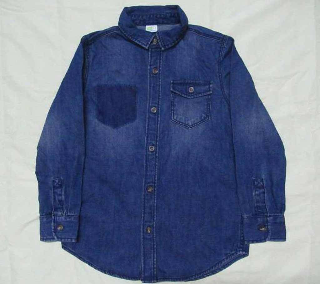 Sky Blue Denim Gents Full Sleeve Casual Shirt Combo 2pc