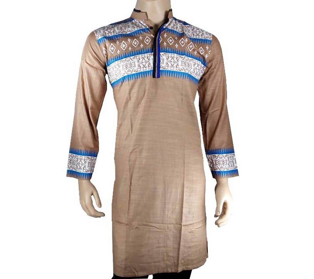 Cotton Semi Long Coffee Color Panjabi for men 25