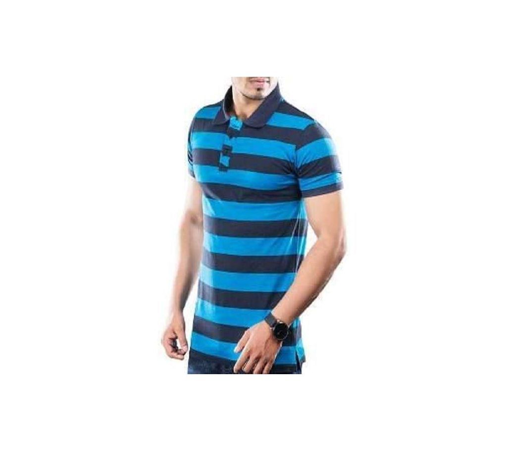 Polo T-shirt For Men  Blue and Navy Blue Combination