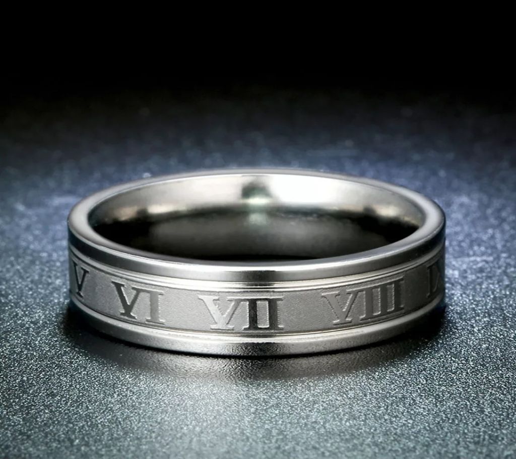 Liumo Hot Roman Numerals Ring 316L Stainless Steel  2 Colors lr008