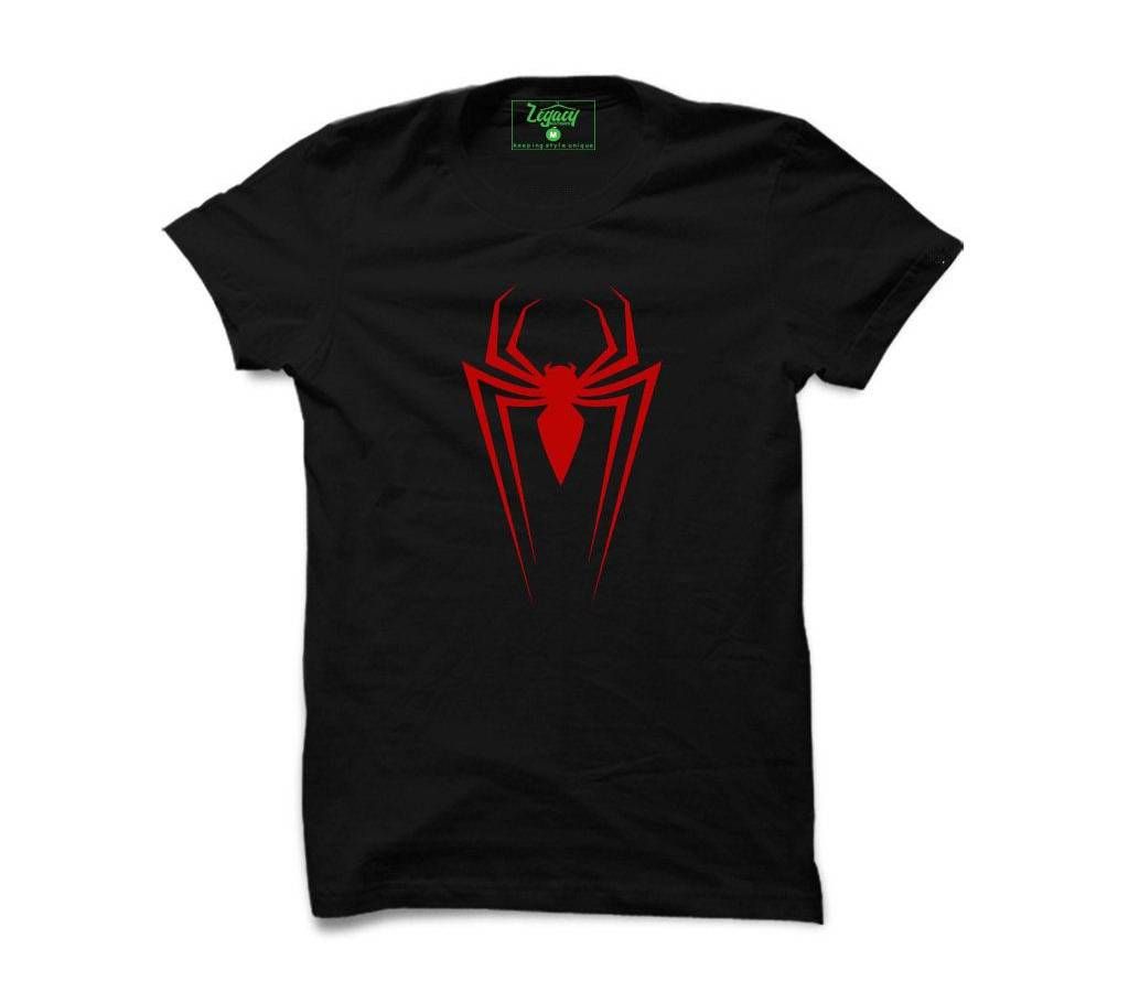 Black Tshirt Red Spider Logo menz half sleeve t shirt 