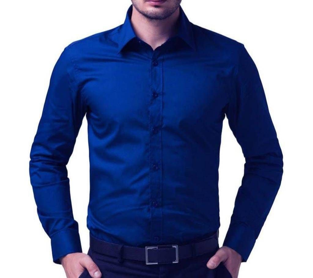 Blue Color Cotton Formal Shirt for Men