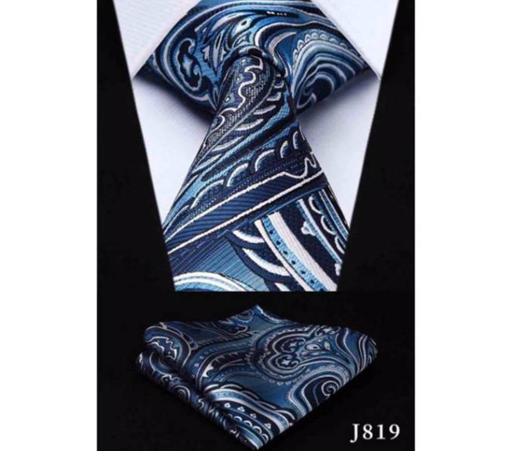 Hisdern Classic Paisley Floral Necktie Handkerchief Set