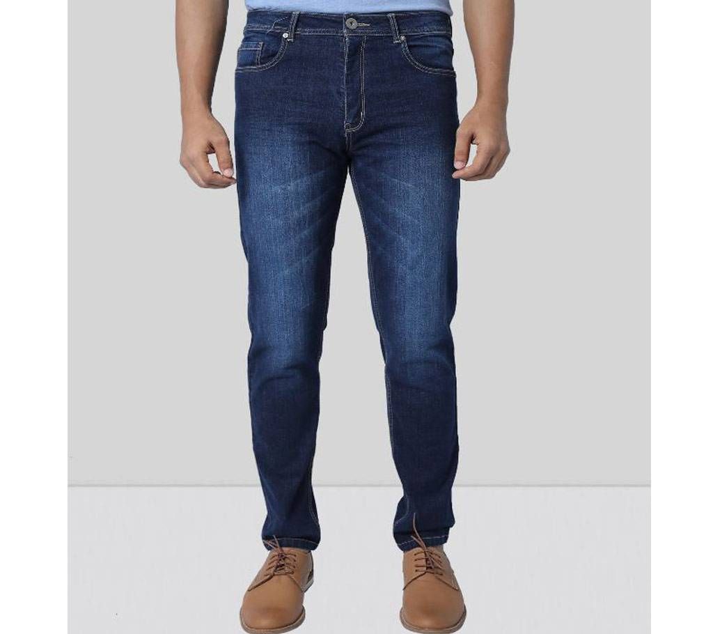 Mens Blue Stretch Casual Long Pant