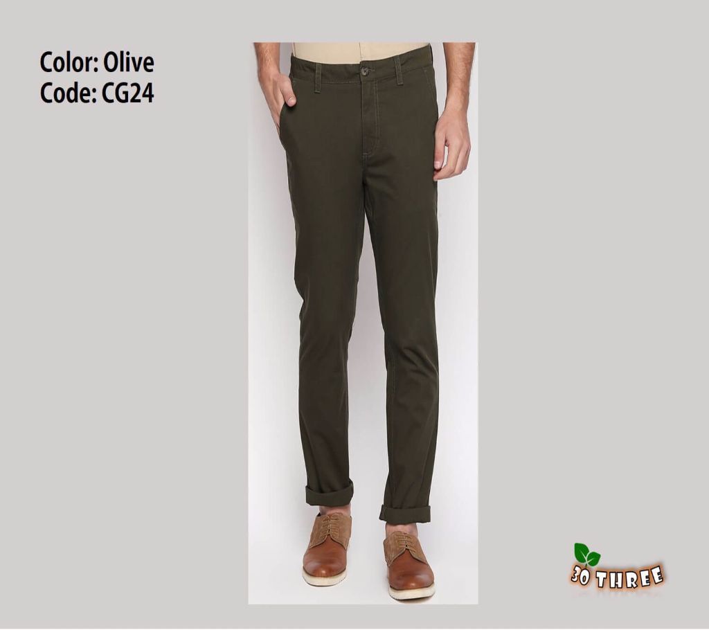 Olive Color Twill Gabardine Pant