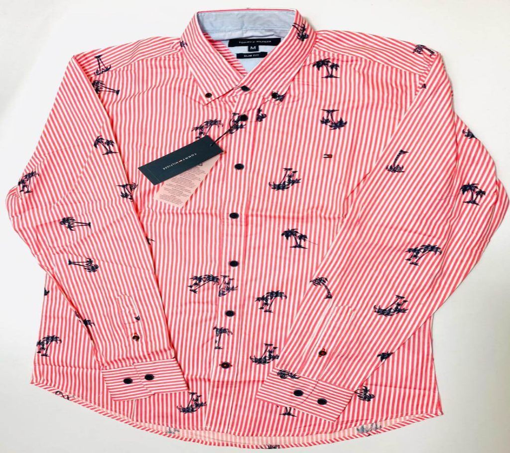 Full Sleeve AOP and Yarn Dyed Cotton Shirt for Men