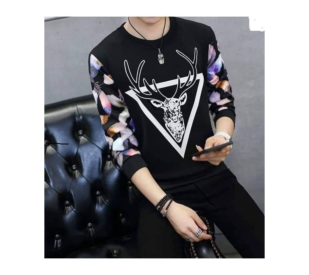 Mens Stylish Sweat Shirt - TS122 - Black Deer - MAF