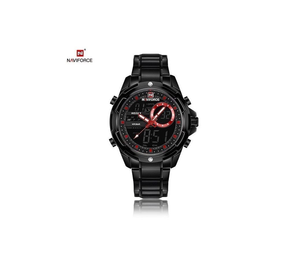 NAVIFORCE Mens Watch  NF9120  Black with Red  B24