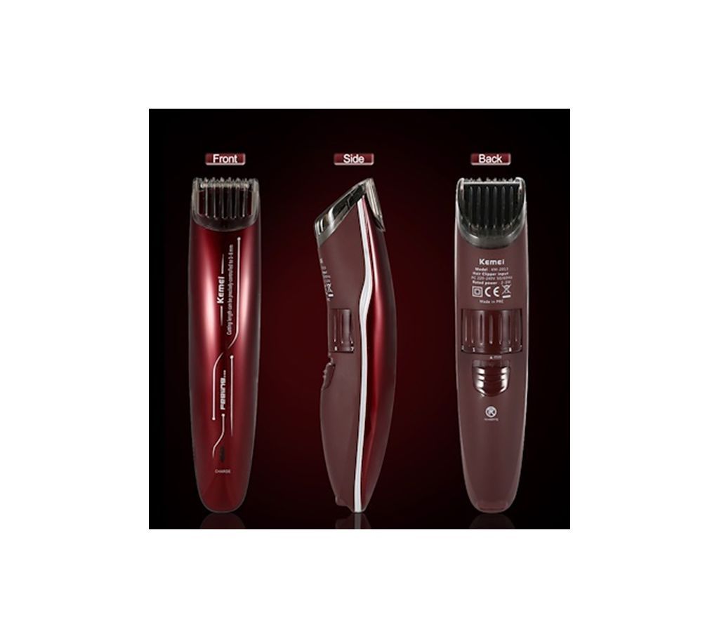 Kemei KM-2013 Rechargeable Hair Clipper and Trimmer - Maroon