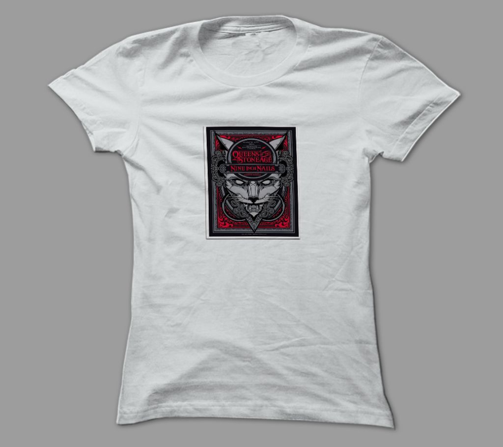 Queens Of The Stoneage White Polyester T-Shirt