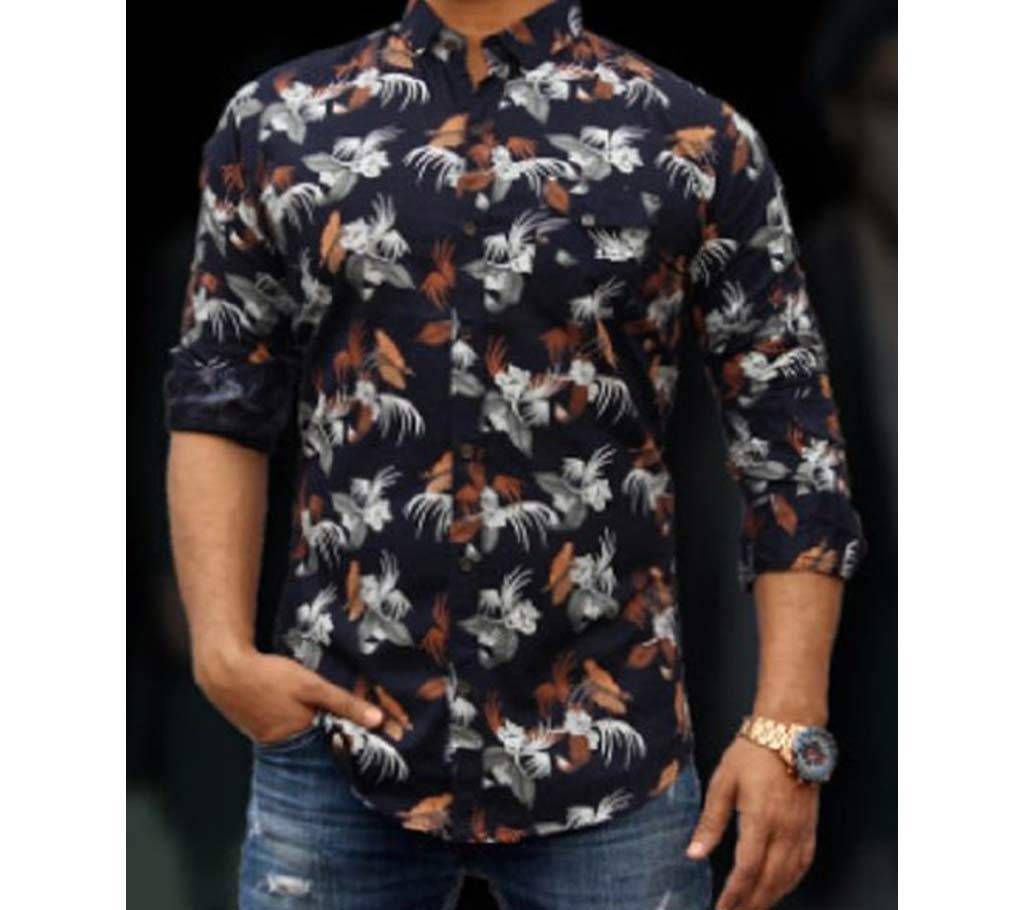 Multicolor Long Sleeve Printed Casual Shirt for MenS  