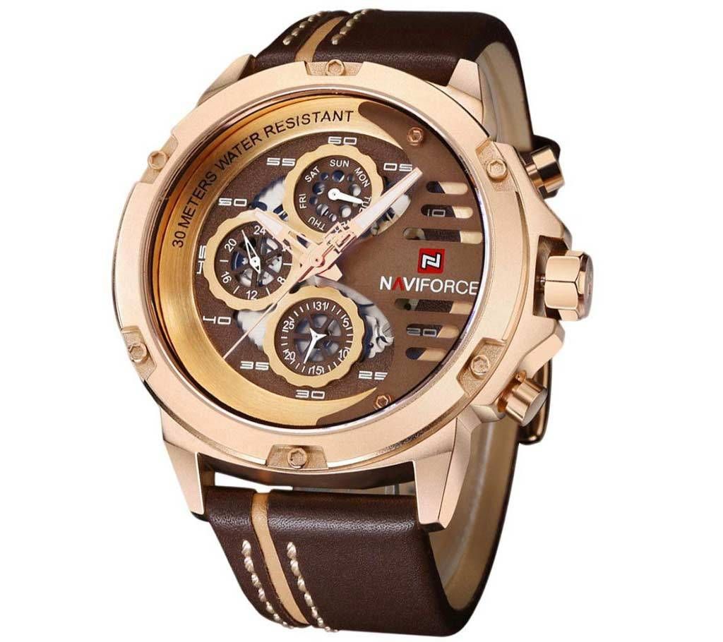  NAVIFORCE 9110 Brown gents writst Watch
