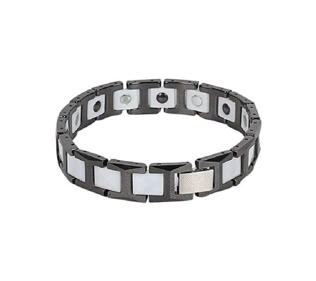 White and Grey Ceramic Bracelet for Men