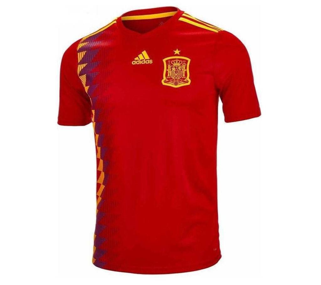 2018 World Cup Spain Home Short Sleeve Jersey