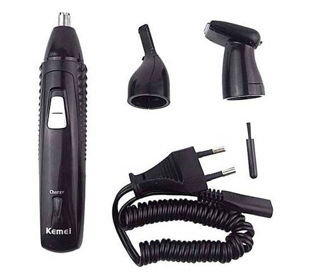 Kemei KM-309 3 in 1 Rechargeable Nose Hair Trimmers - Black