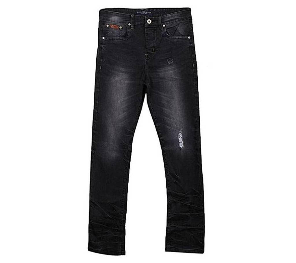 Black Denim Semi-narrow fit Jeans Pant for Men