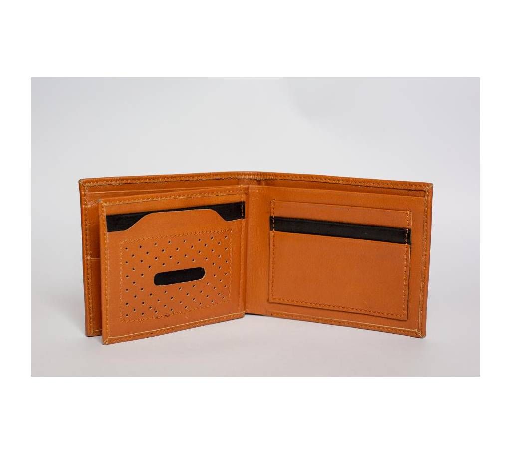 Genuine gents wallet mustard and black color combination