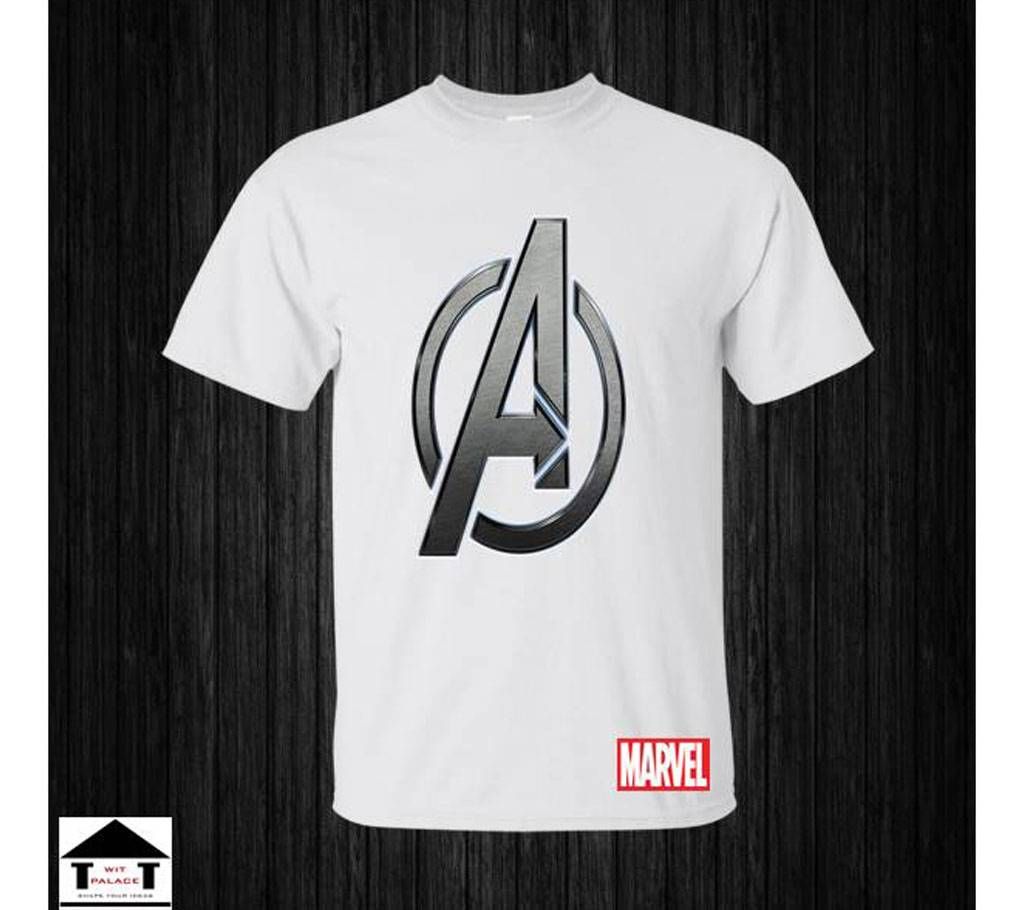 Avenger Gents Half Sleeve Cotton T-Shirt white