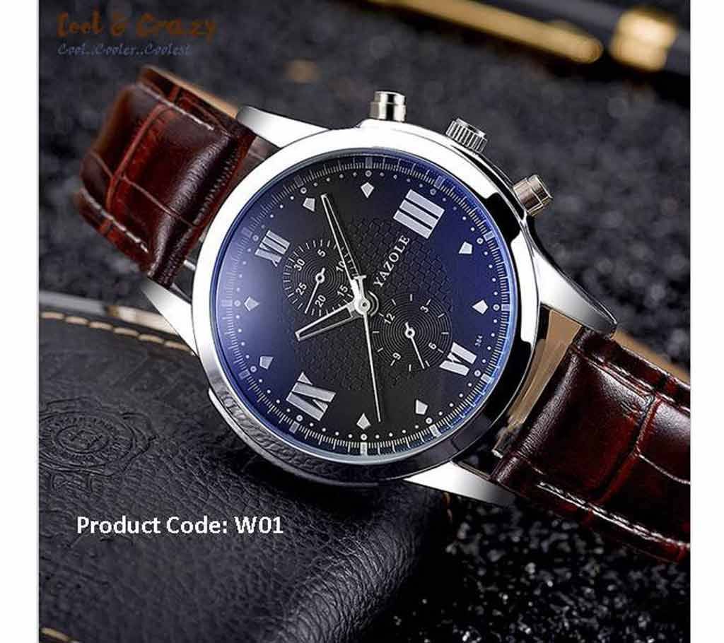 Gents PU Leather Wristwatch