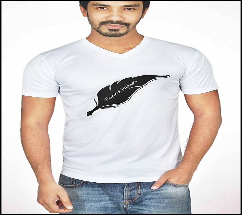White Micro Half Sleeve Cotton T-shirt