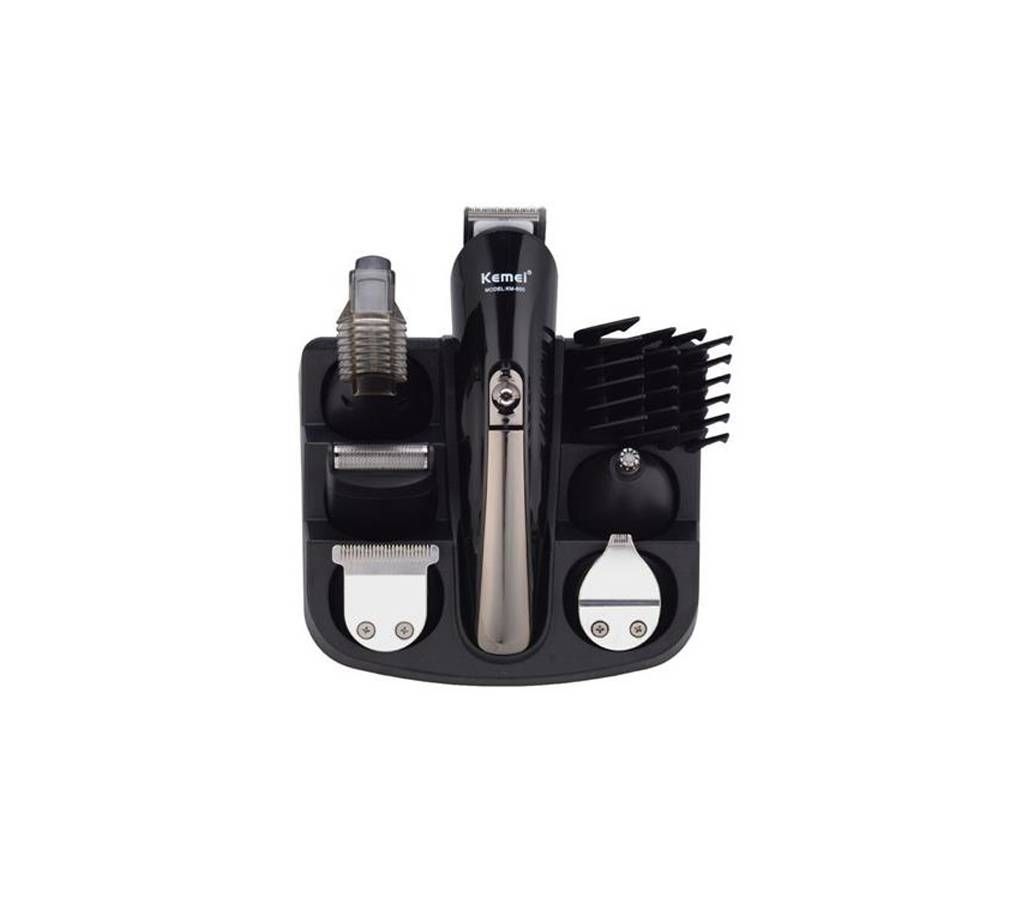 KM 600 6 in 1 Titanium Hair Trimmer Combo - Black