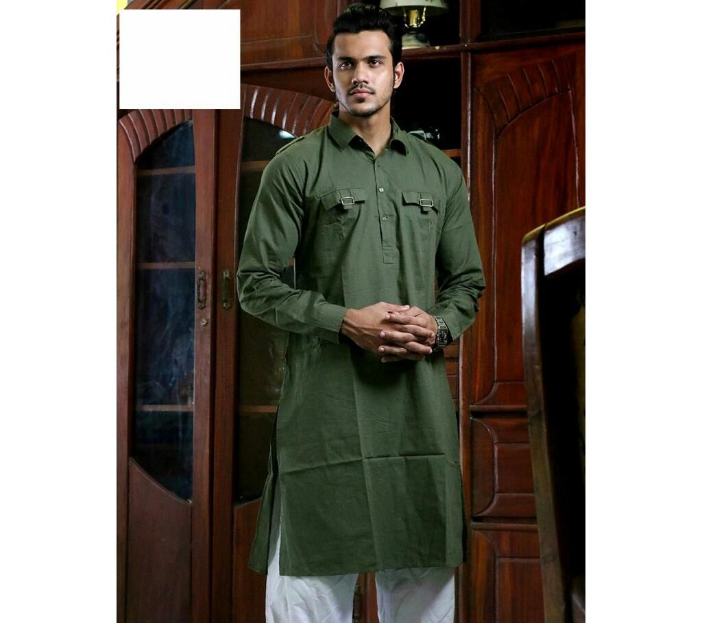 Men's Panjabi Kabli Shaped Navy Blue MKP 09