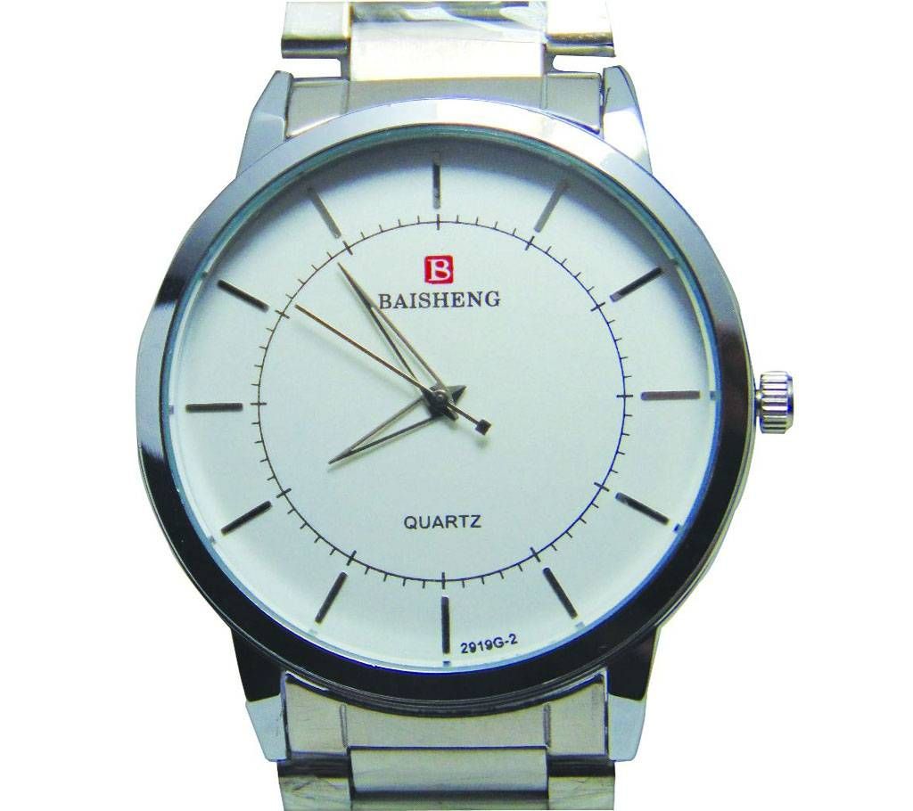 Fashion Mens Watches Stainless Steel BAISHENG Sport Quartz Wrist Watch