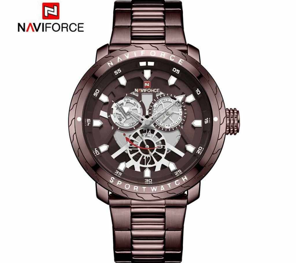 NAVIFORCE NF9158 Bronze Stainless Steel Chronograph Watch For Men - Purple & Bronze
