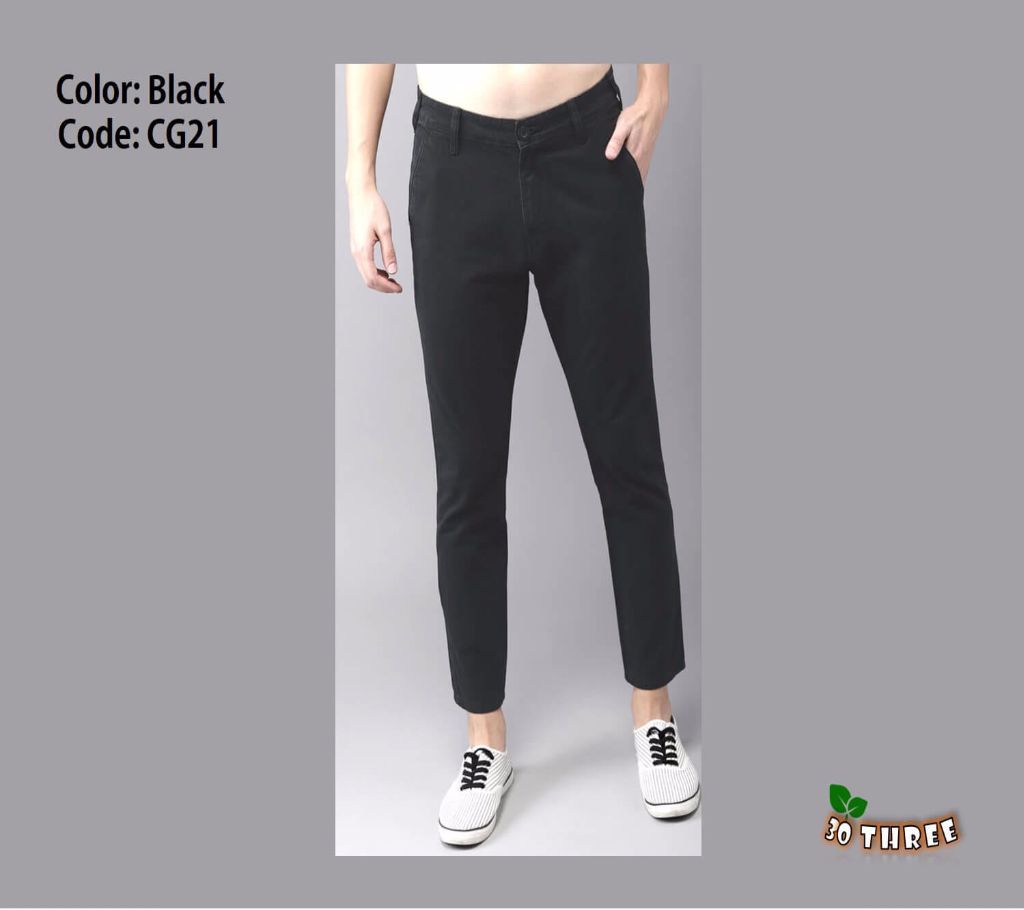 Black Color Twill Gabardine Pant