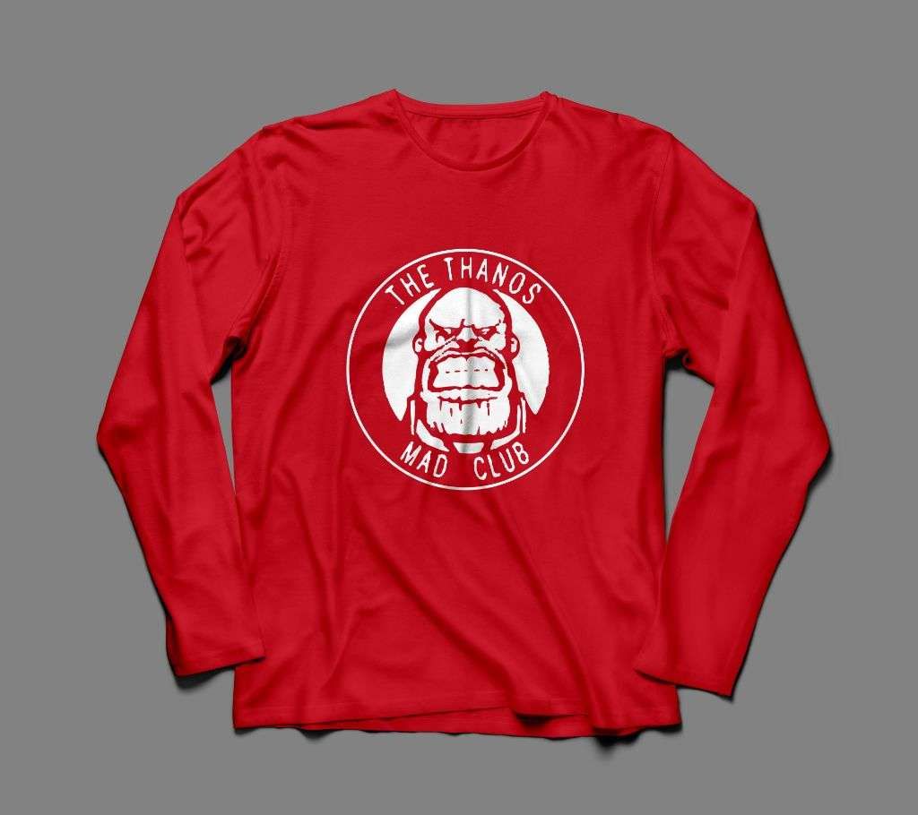 THE THANOS LONG SLEEVE RED  COTTON TSHIRT FOR MEN