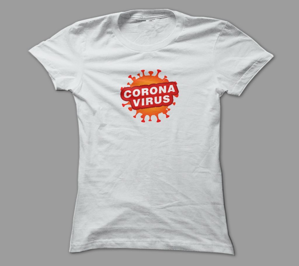 Novel Corona Cov-19 White Polyester T-Shirt