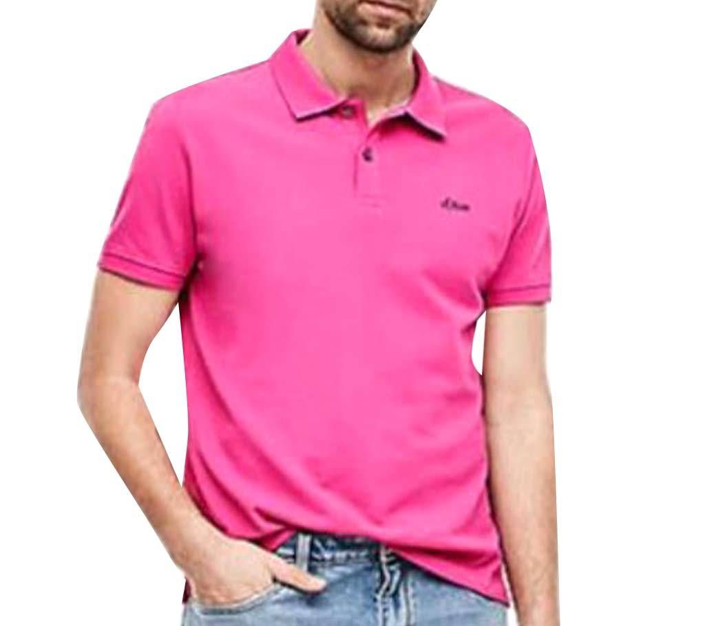Polo Cotton Shirt for Men-Pink