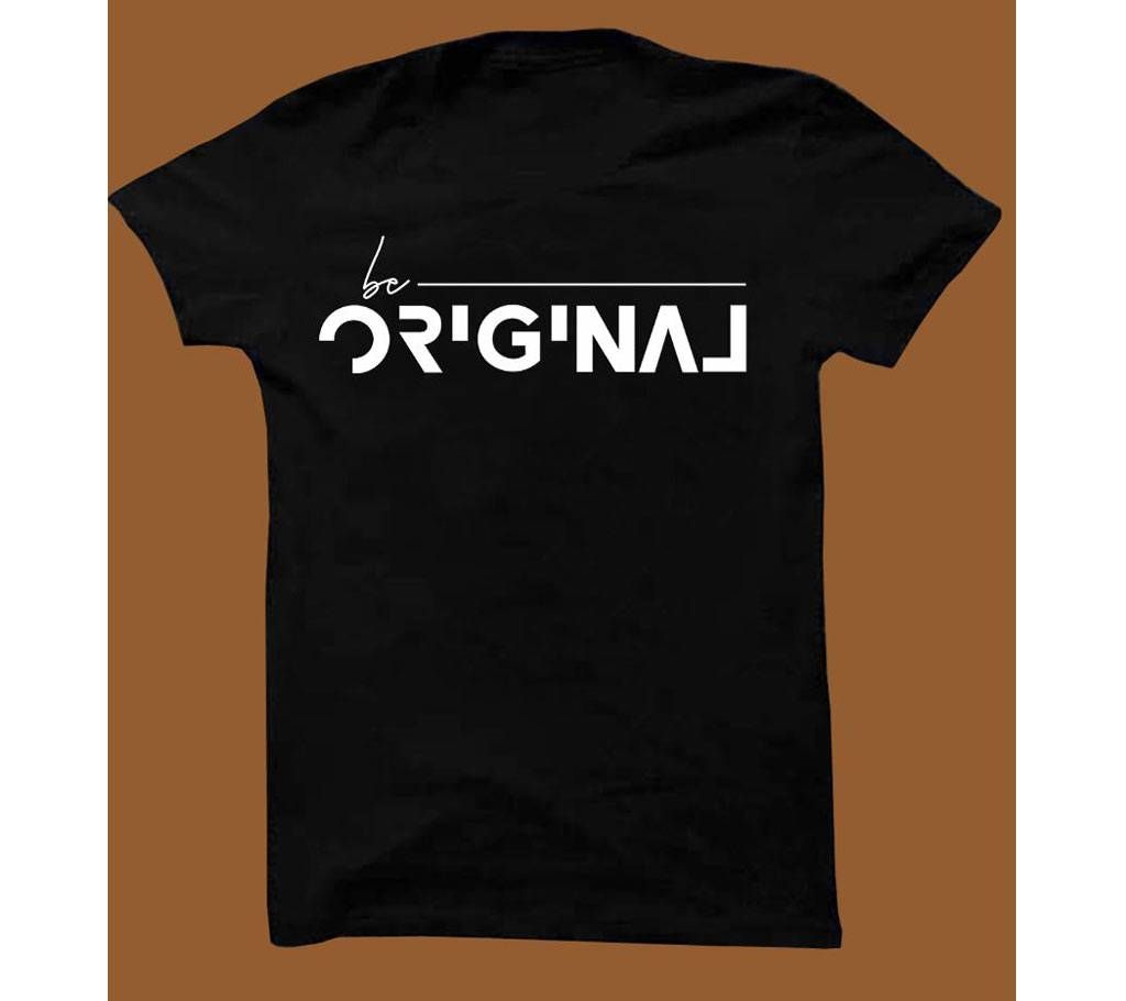 Black Cotton Short Sleeve T-Shirt for Men BTS006