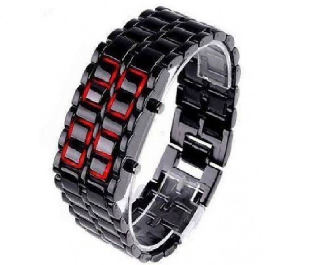LED samurai watch-black