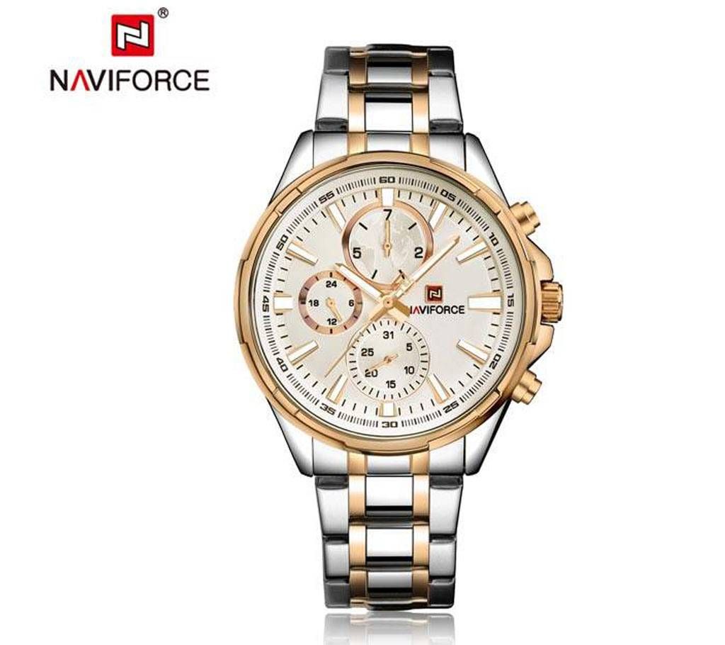 NAVIFORCE 9089 RoseGold & Silver Stainless Steel Men's Watch
