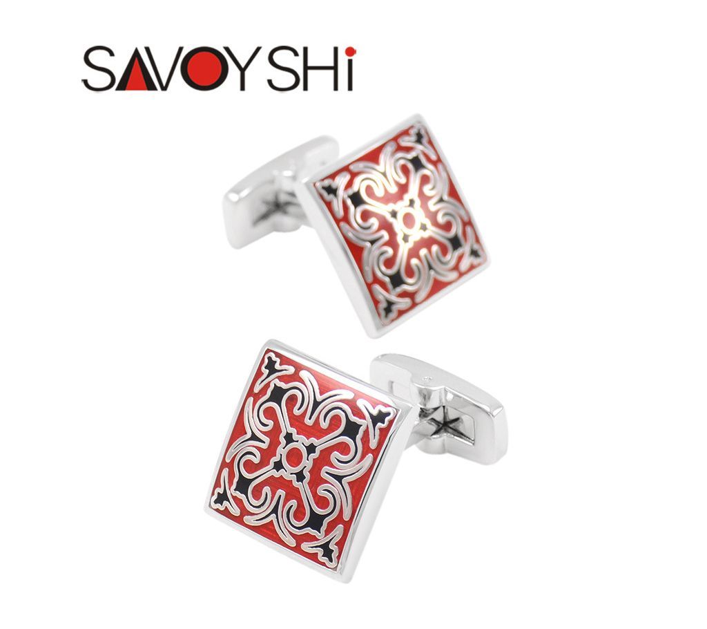 SAVOYSHI Vintage Pattern Classic Art shirt cufflinks for mens