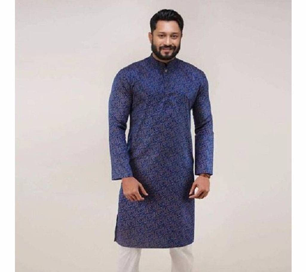 Navy Blue Cotton Panjabi