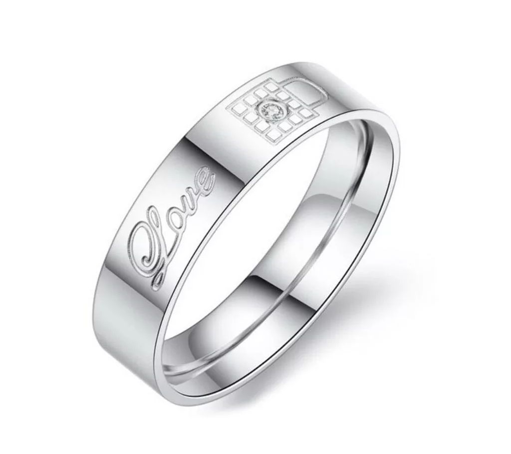 Stainless Steel Ring Korean Jewelry, lock promise ring Crystals Promise