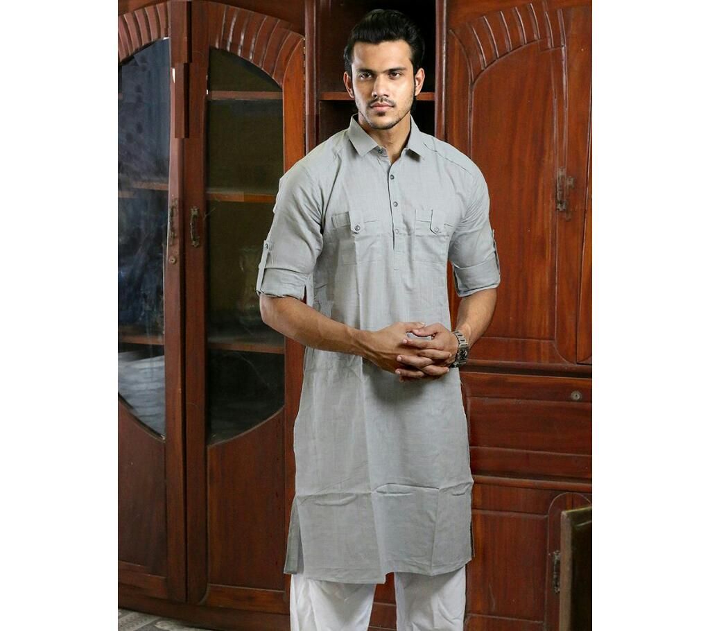 Men's Panjabi Kabli Shaped Navy Blue MKP 12